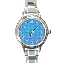 Textured Blue & Purple Abstract Round Italian Charm Watch by StuffOrSomething