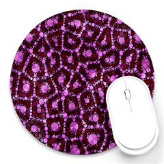 Cheetah Bling Abstract Pattern  8  Mouse Pad (round) by OCDesignss