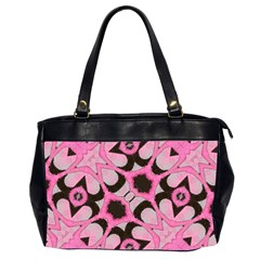 Powder Pink Black Abstract  Oversize Office Handbag (two Sides) by OCDesignss