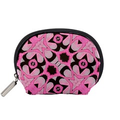 Powder Pink Black Abstract  Accessory Pouch (small) by OCDesignss