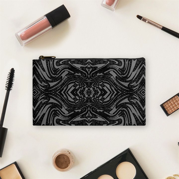 Trippy Black&white Abstract  Cosmetic Bag (Small)