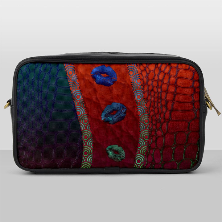 Funky Florescent Sassy Lips  Travel Toiletry Bag (One Side)