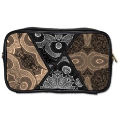 Crazy Beautiful Black Brown Abstract  Travel Toiletry Bag (one Side) by OCDesignss