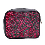 Florescent Pink Leopard Grunge  Mini Travel Toiletry Bag (Two Sides) Back