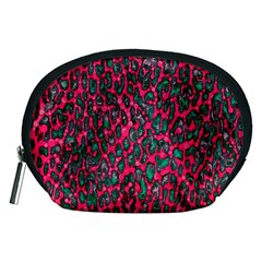 Florescent Pink Leopard Grunge  Accessory Pouch (medium) by OCDesignss