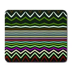 Chevrons And Distorted Stripes Large Mousepad by LalyLauraFLM