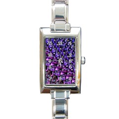  Blue Purple Glass Rectangular Italian Charm Watch by KirstenStar