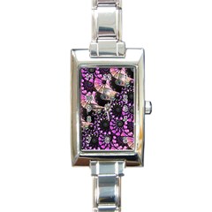 Hippy Fractal Spiral Stacks Rectangular Italian Charm Watch by KirstenStar