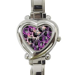 Hippy Fractal Spiral Stacks Heart Italian Charm Watch  by KirstenStar