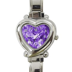 Lavender Smoke Swirls Heart Italian Charm Watch  by KirstenStar