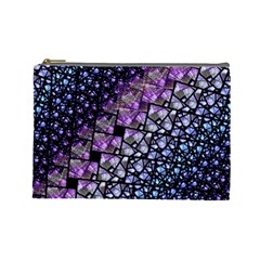 Dusk Blue And Purple Fractal Cosmetic Bag (large) by KirstenStar