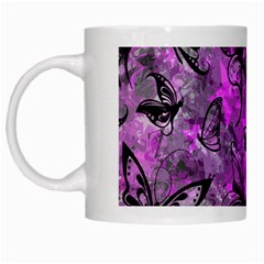 Butterfly Graffiti White Coffee Mug by ArtistRoseanneJones