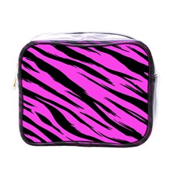 Pink Tiger Mini Travel Toiletry Bag (one Side) by ArtistRoseanneJones