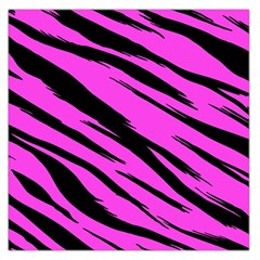 Pink Tiger Large Satin Scarf (square) by ArtistRoseanneJones