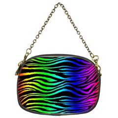 Rainbow Zebra Chain Purse (one Side) by ArtistRoseanneJones