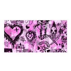 Pink Scene Kid Sketches Satin Wrap by ArtistRoseanneJones