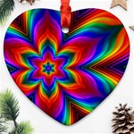 Rainbow Flower Heart Ornament Front