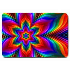 Rainbow Flower Large Door Mat by KirstenStar