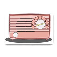 Pink Retro Radio Small Door Mat by hoddynoddy