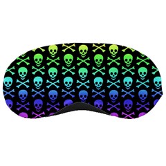 Rainbow Skull And Crossbones Pattern Sleeping Mask by ArtistRoseanneJones