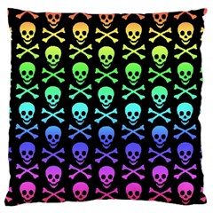 Rainbow Skull And Crossbones Pattern Standard Flano Cushion Case (two Sides) by ArtistRoseanneJones