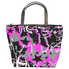 Pink Scene Kid Bucket Handbag by ArtistRoseanneJones