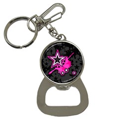 Pink Star Graphic Bottle Opener Key Chain by ArtistRoseanneJones