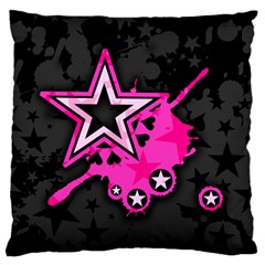 Pink Star Graphic Large Cushion Case (single Sided)  by ArtistRoseanneJones