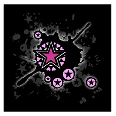 Pink Star Explosion Large Satin Scarf (square) by ArtistRoseanneJones