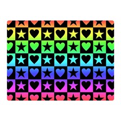 Rainbow Stars And Hearts Double Sided Flano Blanket (mini) by ArtistRoseanneJones