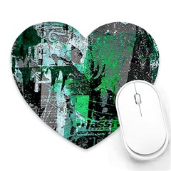 Green Urban Graffiti Mouse Pad (heart) by ArtistRoseanneJones