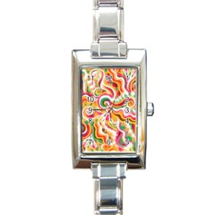 Sunshine Swirls Rectangular Italian Charm Watch by KirstenStar