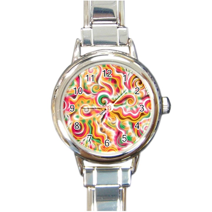 Sunshine Swirls Round Italian Charm Watch