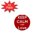 Keep Calm And Love Music 5739 1  Mini Button (10 pack) Front