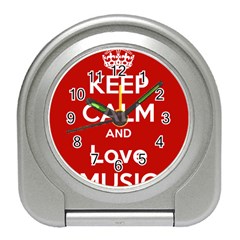 Keep Calm And Love Music 5739 Desk Alarm Clock by SuperFunHappyTime