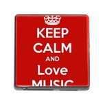 Keep Calm And Love Music 5739 Memory Card Reader with Storage (Square) Front