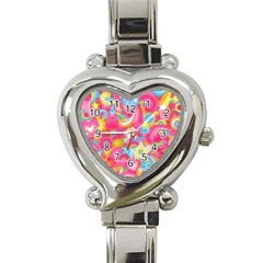 Hippy Peace Swirls Heart Italian Charm Watch  by KirstenStar