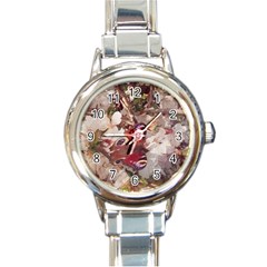 Blossom Butterfly Watercolour Round Italian Charm Watch by DeneWestUK