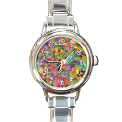 Colorful Autumn Round Italian Charm Watch by KirstenStar