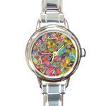 Colorful Autumn Round Italian Charm Watch Front