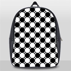 Black And White Polka Dots School Bag (large) by ElenaIndolfiStyle