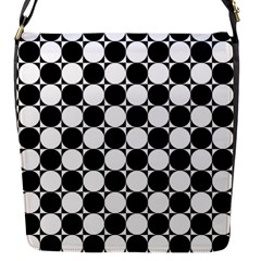 Black And White Polka Dots Flap Closure Messenger Bag (small) by ElenaIndolfiStyle