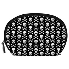 Skull And Crossbones Pattern Accessory Pouch (large) by ArtistRoseanneJones