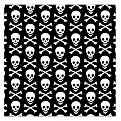 Skull And Crossbones Pattern Large Satin Scarf (square) by ArtistRoseanneJones