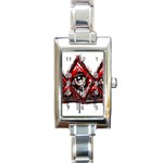 Red White pyramids Rectangular Italian Charm Watch Front