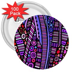 Stained Glass Tribal Pattern 3  Button (100 Pack) by KirstenStar