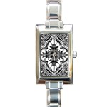 Doodle Cross  Rectangular Italian Charm Watch Front