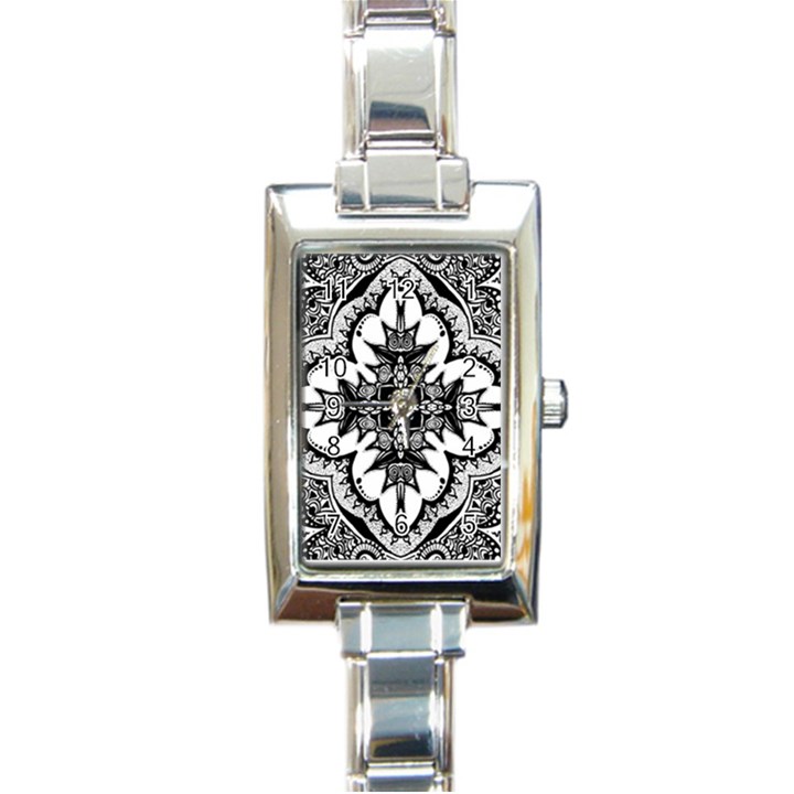 Doodle Cross  Rectangular Italian Charm Watch