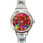 Music Festival Round Italian Charm Watch Front