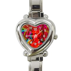 Mardi Gras Heart Italian Charm Watch  by icarusismartdesigns